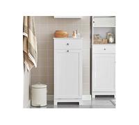 BZR21-W Meuble Bas de Salle de Bain Armoire Toilette Meuble de Rangement Corbeille