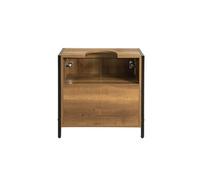 SoBuy Meuble sous Lavabo Salle de Bain Meubles Salle de Bain avec 2 Portes et Étagère, Petit Meuble Rangement sous Vasque avec Pieds Réglables 60x60x30 cm BZR63-PF