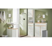 BZR78-W Meuble sous-Lavabo, Meuble sous Vasque, Meuble Salle de Bain avec 2 Etages et 2 Portes, Meuble Bas, Meuble de Rangement, Placard de Rangement