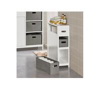 BZR83-W Meuble de Rangement Salle de Bain Etroit, Support Papier Toilette, Armoire