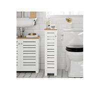 BZR85-W Porte Papier Toilette Vertical, étroit, Meuble WC, Support Papier Toilette,