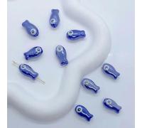 BZSDDY 30 pièces 19 * 10mm Perles de Poisson de Couleur UV Perles en céramique pour la Fabrication de Bijoux Perles en Porcelaine en Vrac pour Bracelets Artisanat Pendentif en céramique