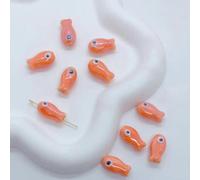 BZSDDY 30 pièces 19 * 10mm Perles de Poisson de Couleur UV Perles en céramique pour la Fabrication de Bijoux Perles en Porcelaine en Vrac pour Bracelets Artisanat Pendentif en céramique