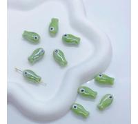 BZSDDY 30 pièces 19 * 10mm Perles de Poisson de Couleur UV Perles en céramique pour la Fabrication de Bijoux Perles en Porcelaine en Vrac pour Bracelets Artisanat Pendentif en céramique