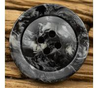 BZSDLD 10 pièces 15-30MM Noir Gris 4 Trous Boutons de Manteau/Pull Bouton en résine Boutons de Couture pour vêtements Boutons de Manteau Grands Boutons Ronds Plats