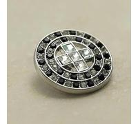 BZSQD 10 pièces 18/23mm Boutons métalliques Diamant Croix Noire Boutons Strass en métal pour Coudre des Boutons de Perles pour Cardigans Bouton de Tige de Perle