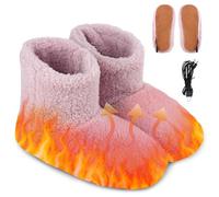 Bztezml Chaussures Chauffantes en Peluche, Pantoufle Chauffante en Peluche | Chaussons de Pied Chauffants Électriques, pour Femmes, Adultes, Maison, Bureau, Hiver Froid, Massage de Chambre