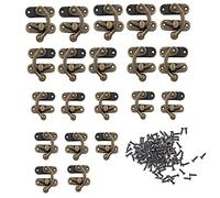 Bztzhm 20 Pièces Fermoir Boite en Bois, Fermoir pour Coffre en Bois, Loquet Crochet Fermoirs à Coffre, Loquet Crochet Bronze, pour Boîte en Bois Boîte à Bijoux Garde-Robe Accessoires de Bricolage