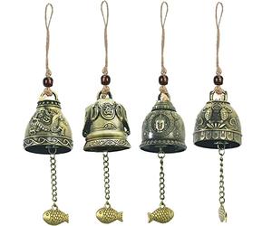 Bztzhm 4 Pièces Bénédictions des Carillons Feng Shui, Carillons Éoliens Chinois, Carillons Éoliens Fengshui, Feng Shui Cloches, Feng Shui Cloche Bénédiction, pour Décoration Porte-Bonheur Suspendue