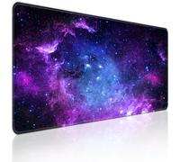 Bzu Grand tapis de souris de jeu avec base antidérapante de 3 mm et bords cousus pour la maison, le bureau, le travail - Imprimé galaxie - Taille XL - 80 x 30 cm