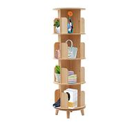 BZYFJB Bibliothèque rotative à 360 °, étagère de rangement pour enfants et adultes, organisateur de bibliothèque multifonction (4 niveaux)