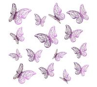 Bzzerumy Elefun Lot de 36 stickers muraux décoratifs avec papillons 3D amovibles pour décoration