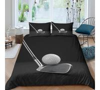 BZZOLASP Golf Club Parure de Lit Microfibre résistante 3 Pièces 3D Effet Léger Sports Equipment Style Ensemble De Literie avec Taie d'oreiller Facile d'entretien for Femmes Super King（260x220cm）