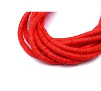 c 1 Chapelet Perles heishi (Rouge Indien)