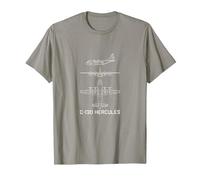 C-130 Hercules Avion de Transport Militaire T-Shirt, Homme, Ardoise, XL
