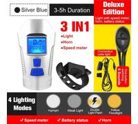 C 3 En 1 Blanc - Lampe De Vélo 4 En 1, Éclairage Avant, Multifonction, 400 Lumens, Support Sonnette Via Téléphone, Batterie D'alimentation,