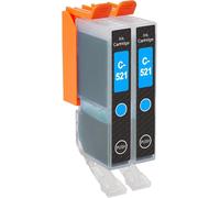 C-521C Cartouches d'encre Compatible pour remplacer Canon CLI-521C pour une utilisation avec les imprimantes Canon PIXMA, Cyan (Lot de 2)