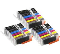 C-550 & C-551 Cartouches D'Encre Compatible Pour Remplacer Canon Pgi-550 & Cli-551 Pour Une Utilisation Avec Les Imprimantes Canon Pixma (Lot De 18)[ENC943499]