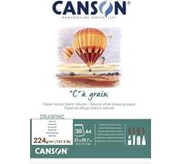 C"" À Grain ¿ Pad Of 30 Sheets Of Drawing Paper ¿ Fine Grain ¿ A4 ¿ 225 G/M² ¿ Natural White