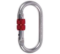 C.A.M.P. Mousqueton Oval Standard Lock en acier argent/rouge