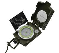 C.A.O. - Boussole clinomètre en Métal - Couleur Kaki - Longueur 21 cm (Ouverte) - 10,5 cm (fermée) - Largeur 6,5 cm - Hauteur 3 cm - Diamètre ø Boussole 5 cm