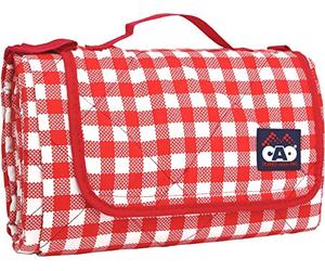 C.A.O. - Couverture Pique-Nique en Microfibre/PEVA - Couleur Blanc et Rouge - Longueur 146 cm - Largeur 126 cm
