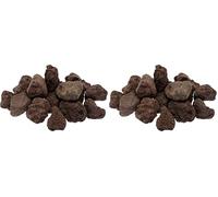 C.A.O. - Roche Volcanique 3 kg - Pierre de Lave Naturelle pour Barbecue Gaz ou Électrique - Galets Réutilisables - Diffusion Homogène de la Chaleur - Écologique, Marron (Lot de 2)