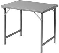 C.A.O. - Table de campement en Cadre Aluminium/Plateau Fibre de Bois (MDF) - Couleur Gris - Longueur 80 cm - Largeur 60 cm - Hauteur 70 cm (7 cm repliée)