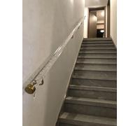 C Acrylique ir il - Garde-corps en lucite d'intérieur avec supports argentés et extrémité C de 0,9 m à 6,1 m Opte Ele TransParent Cryl Design pour les ases modernes.