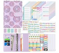 C Agenda A6 Organiseur avec pages mensuelles, hebdomadaires et suivi des dépenses Autocollants de différentes couleurs Carnet de