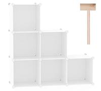 C&AHOME Organisateur de Rangement cubique, unités d'étagères à 6 Cubes, Armoire de Placard, étagère à Livres modulaire en Plastique Bricolage, Salon, Bureau, 36,6 "L x 12,4" l x 36,6 "H Milky UPCS06M