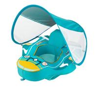C Anneau de natation bouée piscine non gonflable avec parasol amovible et bouées de queue pour 2-4 ans gonflable de securite enfant