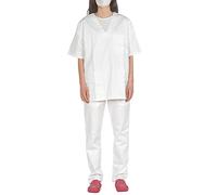 C.B.F. Balducci Group Uniforme médical hospitalier 100% coton sanforisé pour homme - Tunique et pantalon - Infirmier OSS Esthéticie Blanc XS