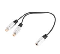 C?ble adaptateur jack st?r?o femelle 3,5 mm (1/8 pouce) vers 2 doubles r?partiteurs audio en Y pour connecteur AV audio/vid?o 25 cm)