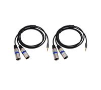 C?ble audio multifonction 2X Jack m?le 3,5/6,35 mm vers double rallonge XLR 6,35/3,5 mm
