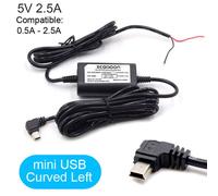 C¿Ble D'alimentation De Charge Prada Cam Camera Dvr Pour Voiture,12-24v ¿ 5v,2,5 A Avec Protection Basse Tension,C¿Ble Usb Mini Micro Type-C,3.1 M¿Tres - Type Mini Curved Left