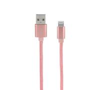 C?Ble Iphone Ipad Lightning Mfi Nylon Data Et Charge Rose Or 1 M