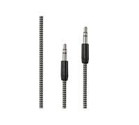 C ble Jack/Jack Nylon 1.50m tressé noir et blanc très résistant