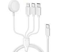 Câble USB-C vers Lightning, micro-USB, USB-C et Chargeur Magnétique 2A Blanc