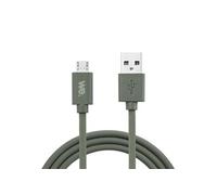 WE Câble USB vers Micro USB en Silicone, 2 Mètres, USB 2.0, Charge et Transferts de Données jusqu'à 480 Mbps - Vert Kaki