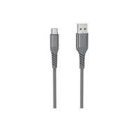 WE Câble USB vers Micro USB Ultra Résistant en Nylon Tressé et Kevlar, 2 Mètres, Certifié MFi, Charge et Synchronisation des Données - Gris