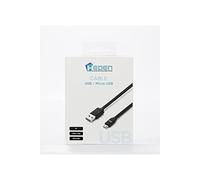 Câble USB/micro USB plat 1m noir - reversible