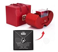 C Boite à Bijoux 13x9,5x13 cm Boîte de pommes de Noël Une boîte à bijoux avec collier est le cadeau de Noël parfait Apparition