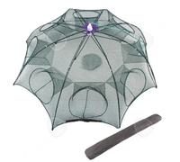 C Bourriche 88 X 88 X 35 Cm Filet De Pêche Pliable Filet De Maintien De Poisson Piège À Poisson Cage À Poisson Nasse À Écrevisses Multicolore