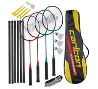 Carlton Tournament Badminton Set de Raquettes, 4 Joueurs (4 Raquettes, 3 Volants, 1 Sac, Filet et poteaux)