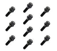 C CARBONADO Lot de 10 Boulons de Roue M12x1,50 35mm Siège Conique 60° Clé 17 mm Noirs pour Jantes Aluminium et Acier