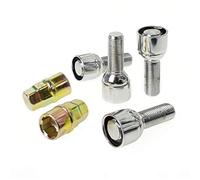 C CARBONADO Lot de 4 Boulons Antivol M14x1,5 35mm Vis à Tête Sphérique Chromés avec 2 Clés pour Jantes Aluminium et Acier