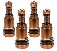 C CARBONADO Lot de 4 Valves de Roue Aluminium 11,3mm X1 Series Brown Edition Universelles Étanches et Résistantes pour Jantes Auto PKW
