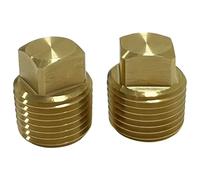 C CLINK Bouchons de vidange NPT en laiton massif de 1,27 cm couramment utilisés dans les coques de bateau. Lot de 2 bouchons de vidange en laiton massif pour coque de bateau Garboard