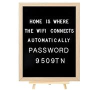 C CRYSTAL LEMON Tableau à lettres en feutre noir 30,5 x 40,6 cm - 776 lettres prédécoupées (3/4" et 2,5 cm) - Tableau à message interchangeable avec cadre en bois pour la maison, le bureau et les